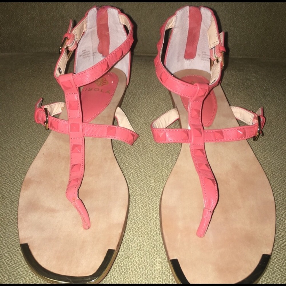 Isola Adie Coral Leather Gladiator Sandals- Size 9
